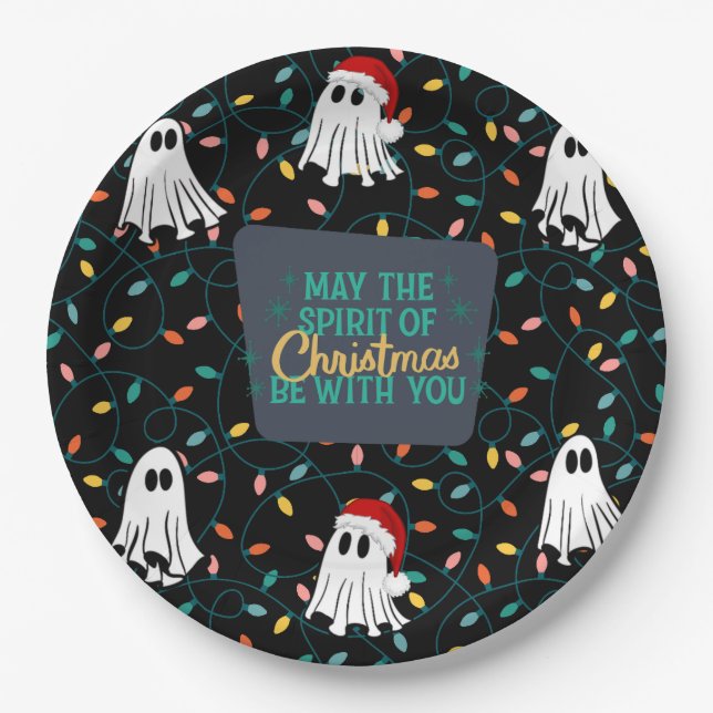 Ghost Christmas Design Pappteller (Vorderseite)