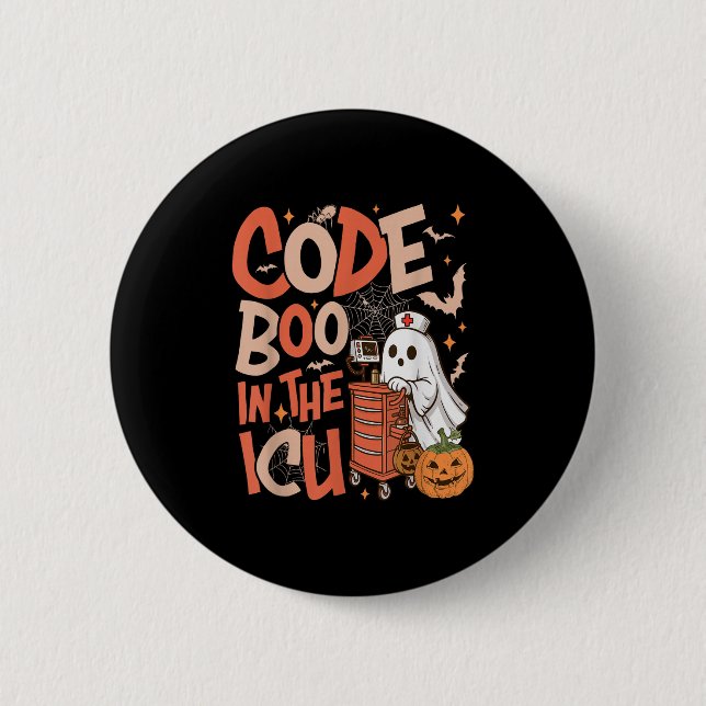 Ghost-Code-Boo in der ICU-Krankenpflege Nurse Hall Button (Vorderseite)
