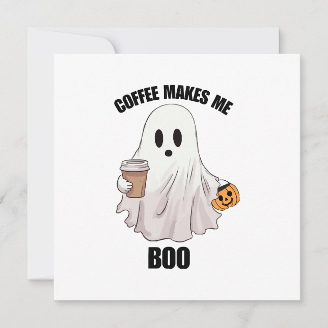 Ghost Coffee Halloween Funny Einladung (Vorderseite)