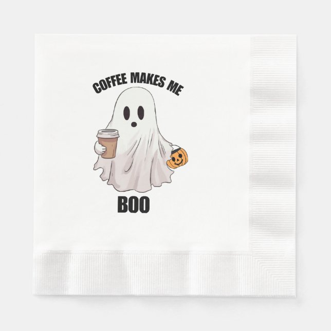 Ghost Coffee Halloween Funny Serviette (Vorderseite)