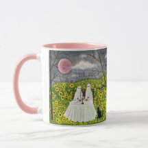 Ghost Couple mit Blume Art Tasse