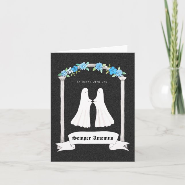 Ghost Couple Valentine Wedding Jubiläum Karte (Vorderseite)
