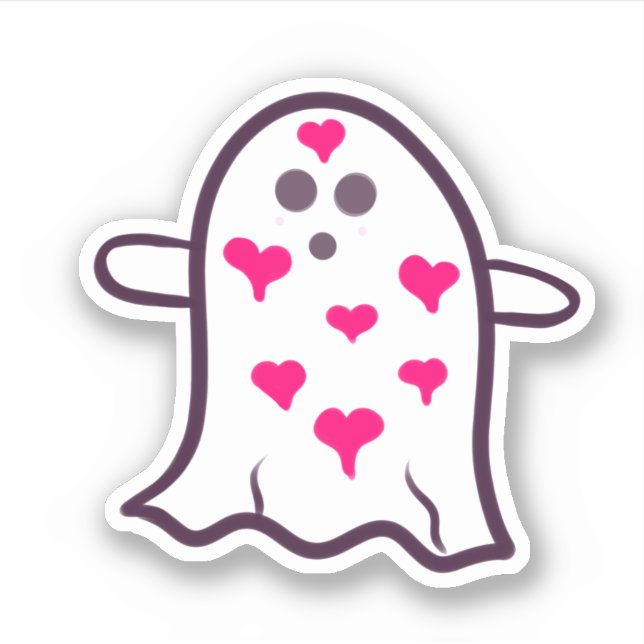 Ghost Covered in den Herzen Aufkleber (Vorderseite)