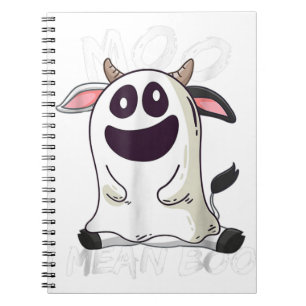 Ghost Cow Moo Gemein Boo Pumpkin Moon Halloween Notizblock