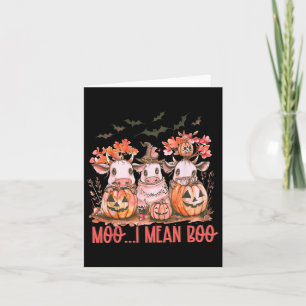 Ghost Cow Moo I Gemein Boo Pumpkin Halloween Karte