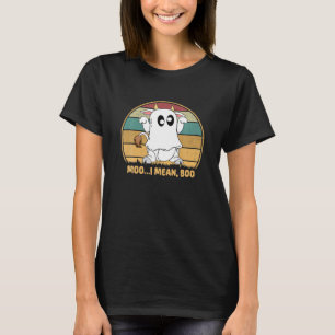 Ghost Cow Moo I Gemein Boo Pumpkin Moon Halloween T-Shirt