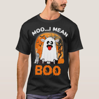 Ghost Cow Moo I Gemein Boo Pumpkin Moon Halloween T-Shirt
