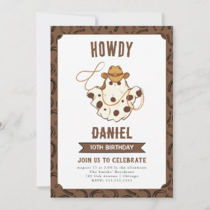 Ghost Cowboy Birthday Einladung
