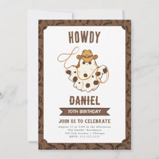 Ghost Cowboy Birthday Einladung