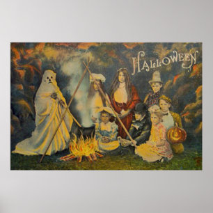 Ghost Cowboy Costume Kürbislaterne Pumpkin Poster