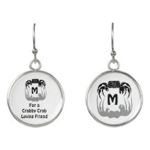 Ghost Crab Silhouette Casting a Shadow Monogram