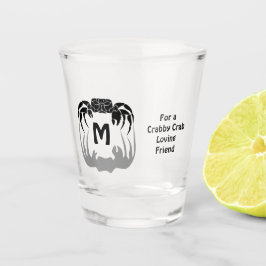 Ghost Crab Silhouette Casting a Shadow Monogram Schnapsglas