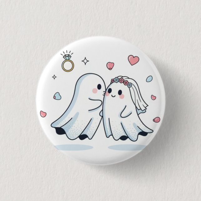 Ghost Cute Love Patch — Romantic Pin Button 2026 (Vorderseite)