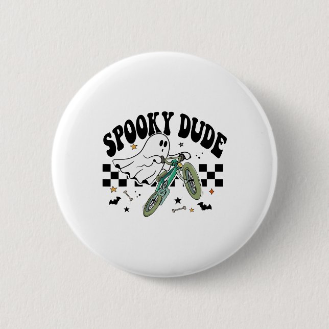 Ghost Cycling Bicycle Bike Retro Halloween-Party C Button (Vorderseite)