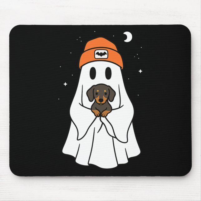 Ghost Dackel Dackel Tier Lover Halloween Beni Mousepad (Vorne)