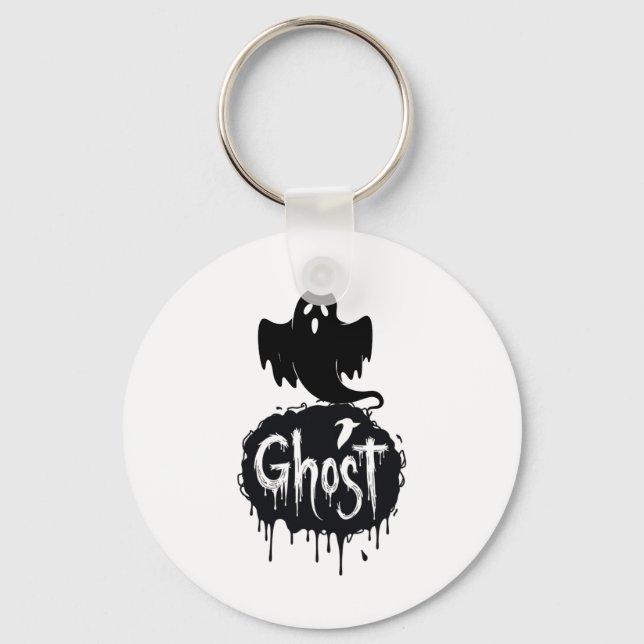 Ghost – Dark Horror Dripping Text Art Schlüsselanhänger (Vorderseite)