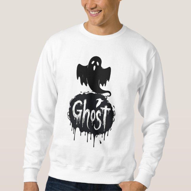 Ghost – Dark Horror Dripping Text Art Sweatshirt (Vorderseite)
