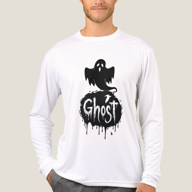 Ghost – Dark Horror Dripping Text Art Tri-Blend Shirt (Vorderseite)