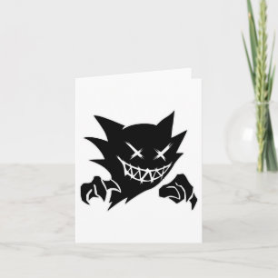 Ghost Demon Sketchy Blackwork Tattoo Flash Karte