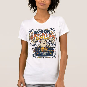 Ghost DJ Spooky Beats Vintage Gravur Halloween T-Shirt
