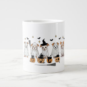 Ghost Dog Black Cat Pumpkin Halloween Jumbo-Tasse