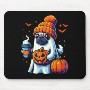 Ghost Dog Kürbisgetränke Mütze Herbst Halloween Mousepad