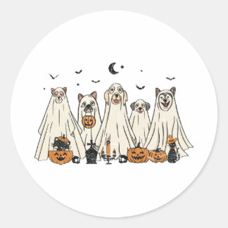 Ghost Dogs Halloween-Aufkleber Runder Aufkleber