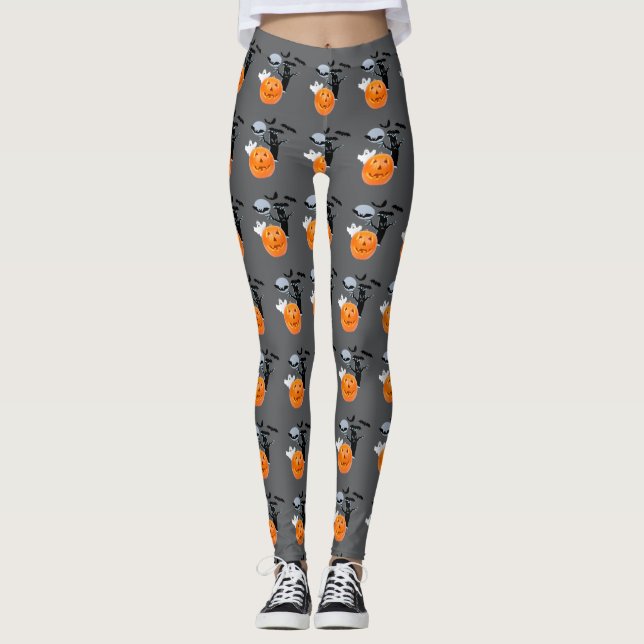 Ghost Drift: All-Over Halloween  Leggings (Vorderseite)