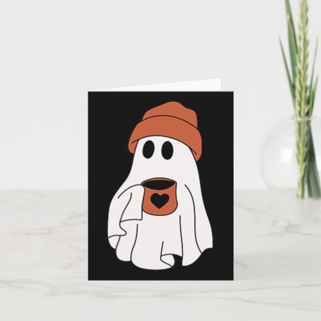 Ghost Drink-Kaffee lustiges Halloween Kostümkostüm Karte (Vorderseite)
