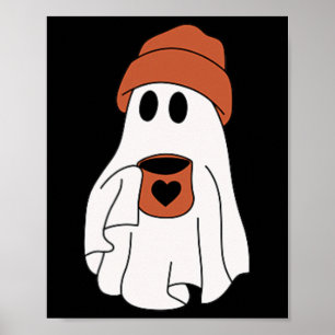 Ghost Drink-Kaffee lustiges Halloween Kostümkostüm Poster