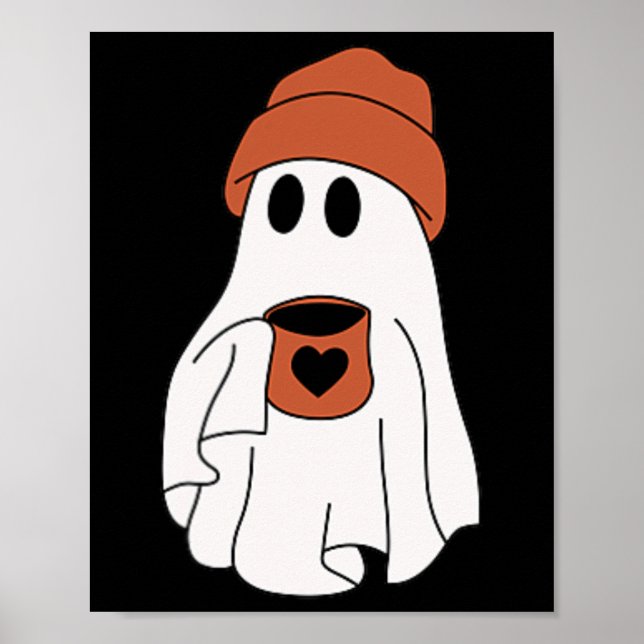 Ghost Drink-Kaffee lustiges Halloween Kostümkostüm Poster (Vorne)