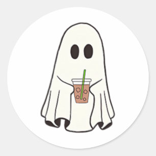 Ghost Drink-Kaffee lustiges Halloween Kostümkostüm Runder Aufkleber