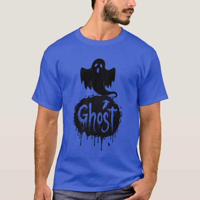Ghost – Dunkle Horror-Drop-Textkunst T-Shirt (Vorderseite)