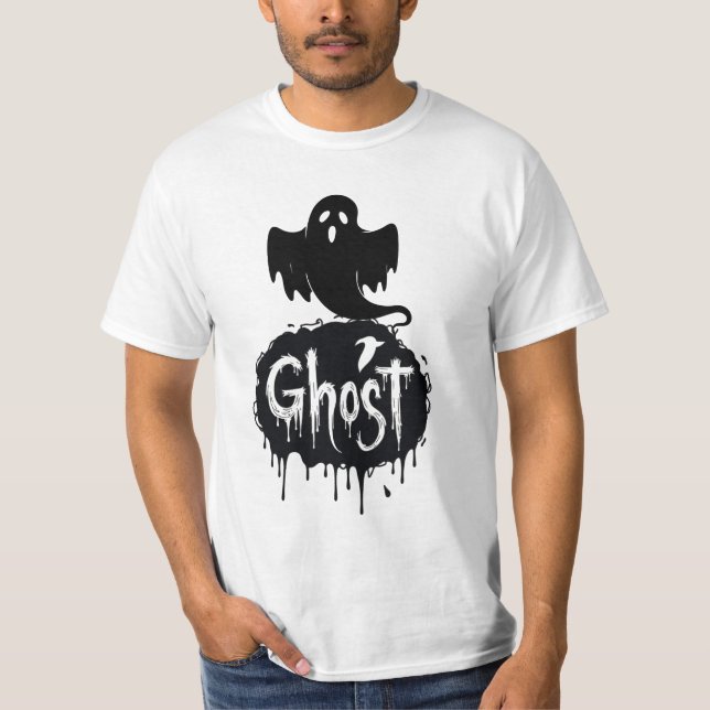 Ghost – Dunkle Horrortropfen-Textkunst T-Shirt (Vorderseite)