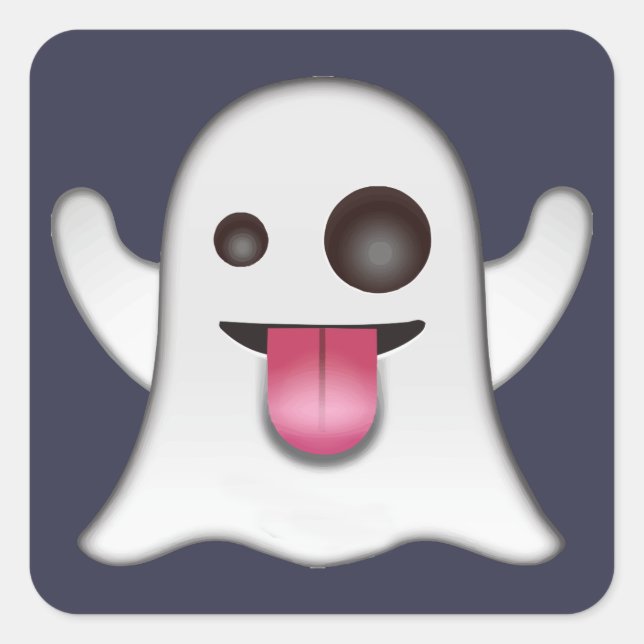 Ghost emoji quadratischer aufkleber (Vorderseite)