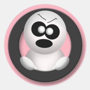 Ghost en colère - Stickers Halloween rose