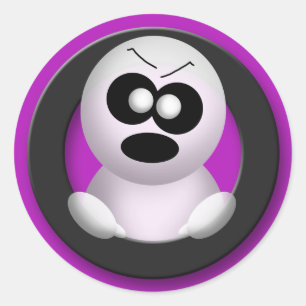 Ghost en colère - Stickers Halloween violet