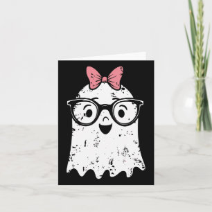 Ghost Eyegl Girl Halloween Girly Ghost Karte
