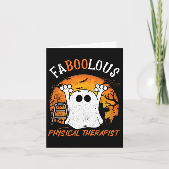 Ghost Faboolous Physical Therapist Spooky Hallowee Karte (Vorderseite)