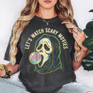 Ghost Face Lass uns Gruselfilme gucken Bubble-Gum T-Shirt