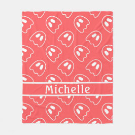 Ghost Face Pattern Coral Fleecedecke