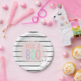 Ghost Flüchtige Blick A Boo Pastel Pink Halloween  Pappteller