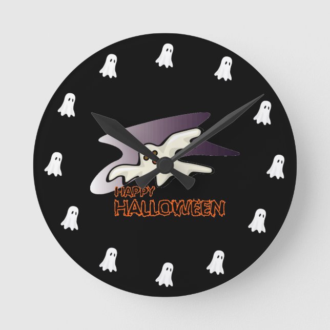 Ghost Flying High - Runde Wanduhr (Vorderseite)
