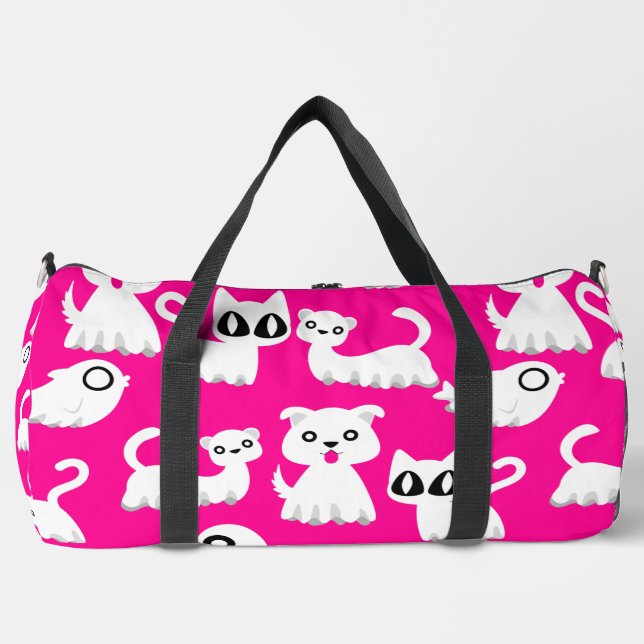Ghost-Frettehund rosa Duffle Bag (Vorderseite)