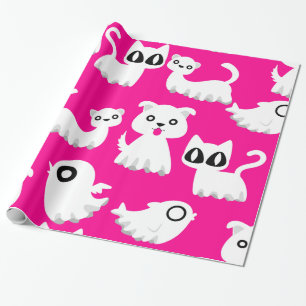 Ghost-Frettehund rosa Geschenkpapier