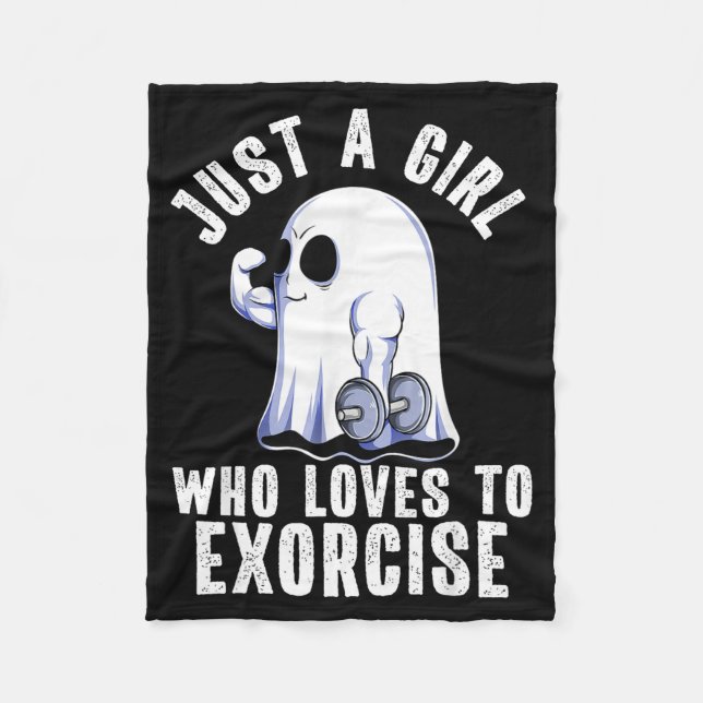 Ghost Funny Gym Workout Bodybuilding Soky Hallowee Fleecedecke (Vorderseite)
