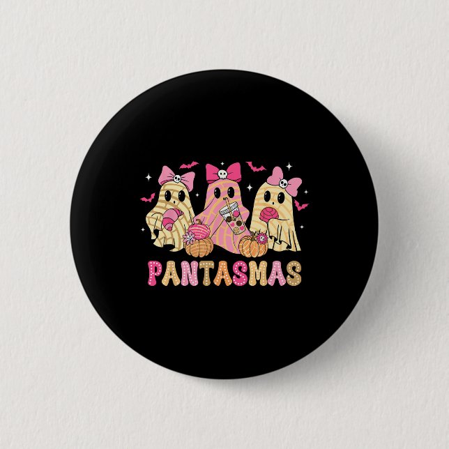 Ghost Funny Spooky Conchas Mexican Halloween Ghost Button (Vorderseite)