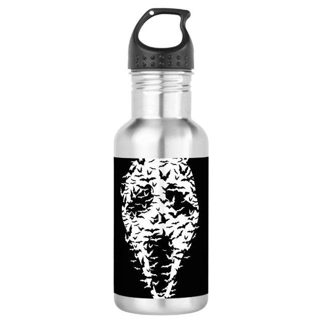 Ghost-Gesichtshaube Edelstahlflasche (Vorderseite)