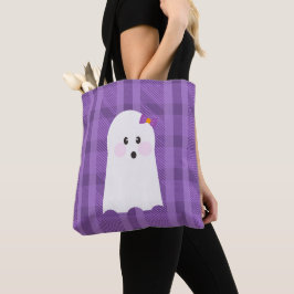 Ghost Ghoul Lila Kariertes Halloween Tasche