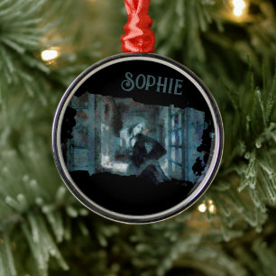 Ghost Girl in Blue – Verzaubernde Surreal Art Ornament Aus Metall